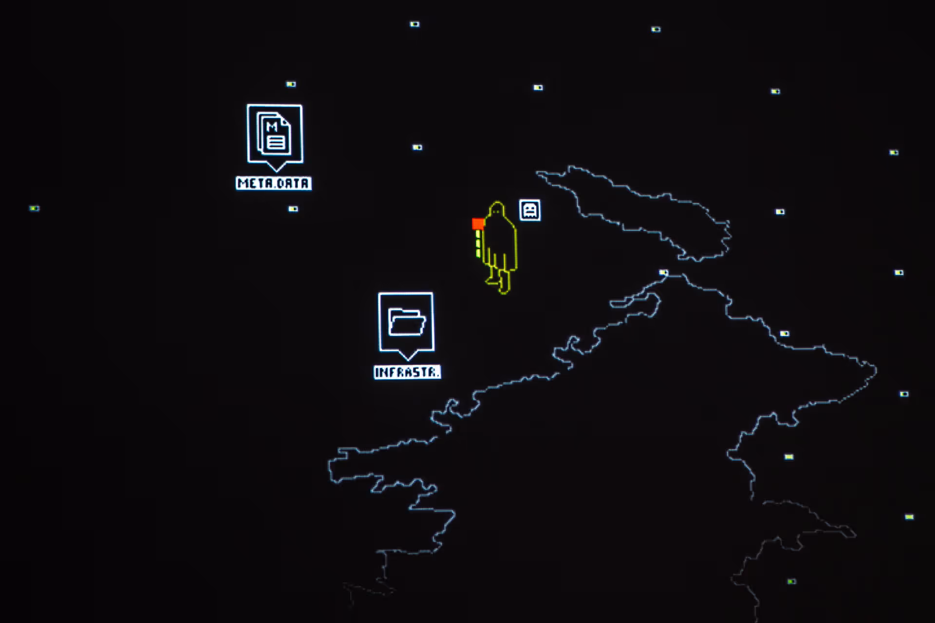 Photograph by Gustavo P&eacute;rez. Civilization VI by J. Vladan Joler and Kristian Lukić, 2015.